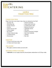 Menus - Sample Finger Food (picture)